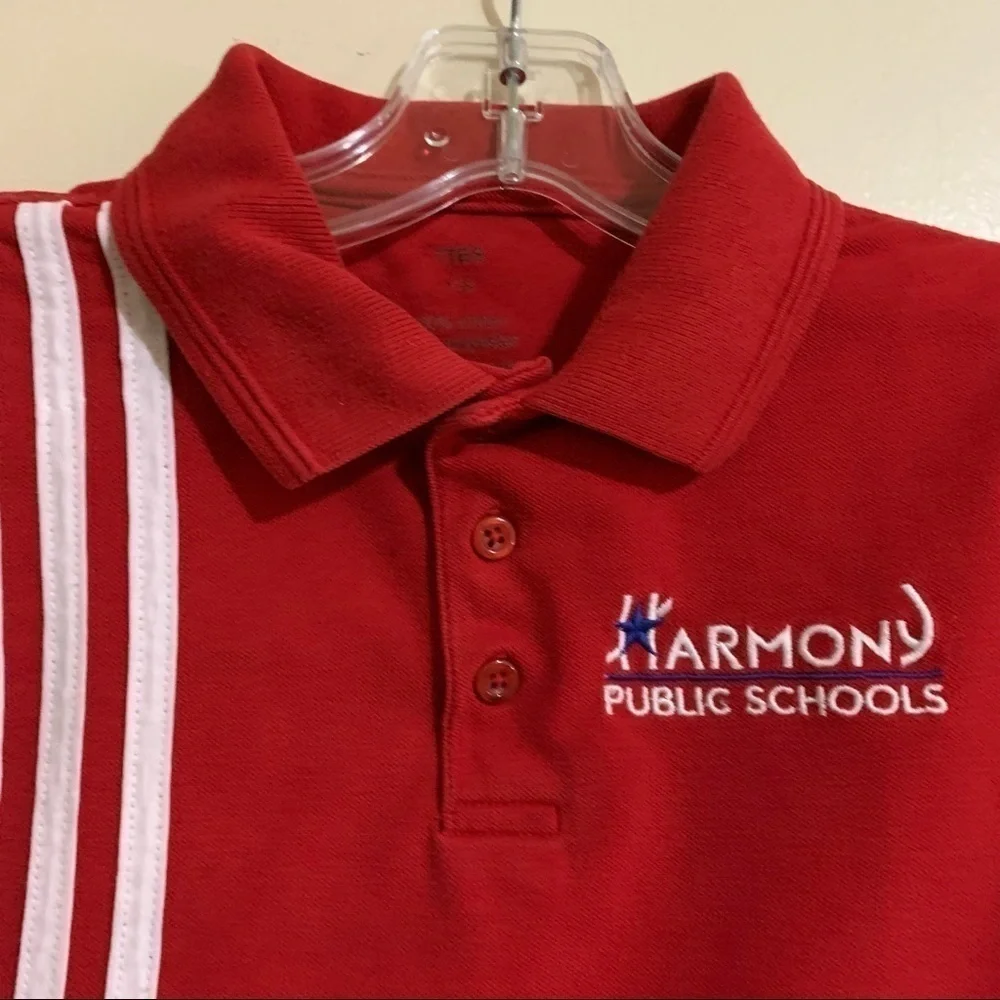 Harmony Public School Unisex Uniform Short Sleeve Polo Shirt. Size YS